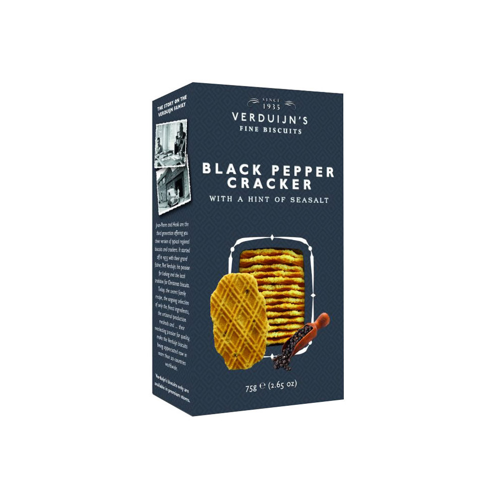 VERDUIJNS-CRACKERS-PEPPER-75G VERDUIJN'S CRACKERS BLACK PEPPER 75g - Image 1