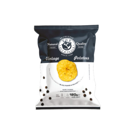 VINTAGE POTATOES BLACK PEPPER & SEA SALT CHIPS 120g FOX ITALIA